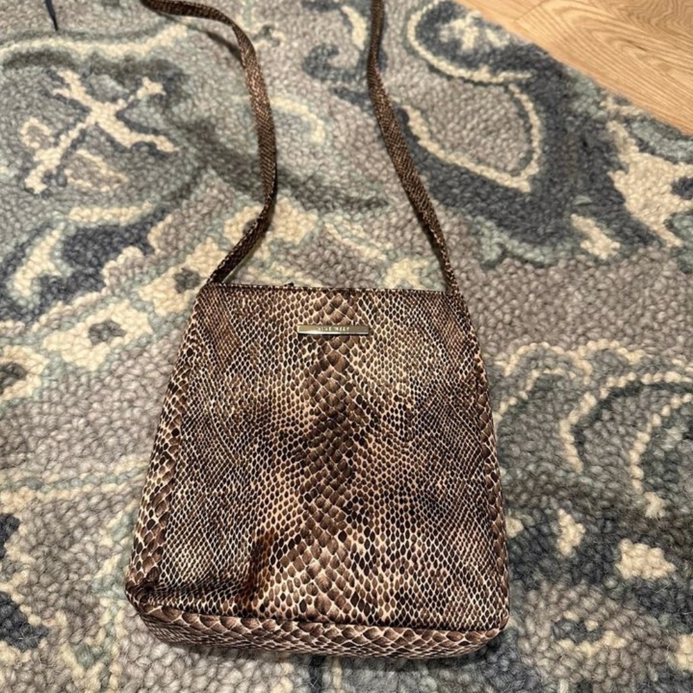 Nine West Brown Python Printed Cross Body - image 1